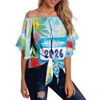 Personalized Hawaii Marathon Off Shoulder Wrap Waist Top Polynesian Motif Tropical Style