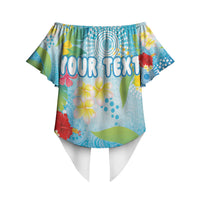 Personalized Hawaii Marathon Off Shoulder Wrap Waist Top Polynesian Motif Tropical Style