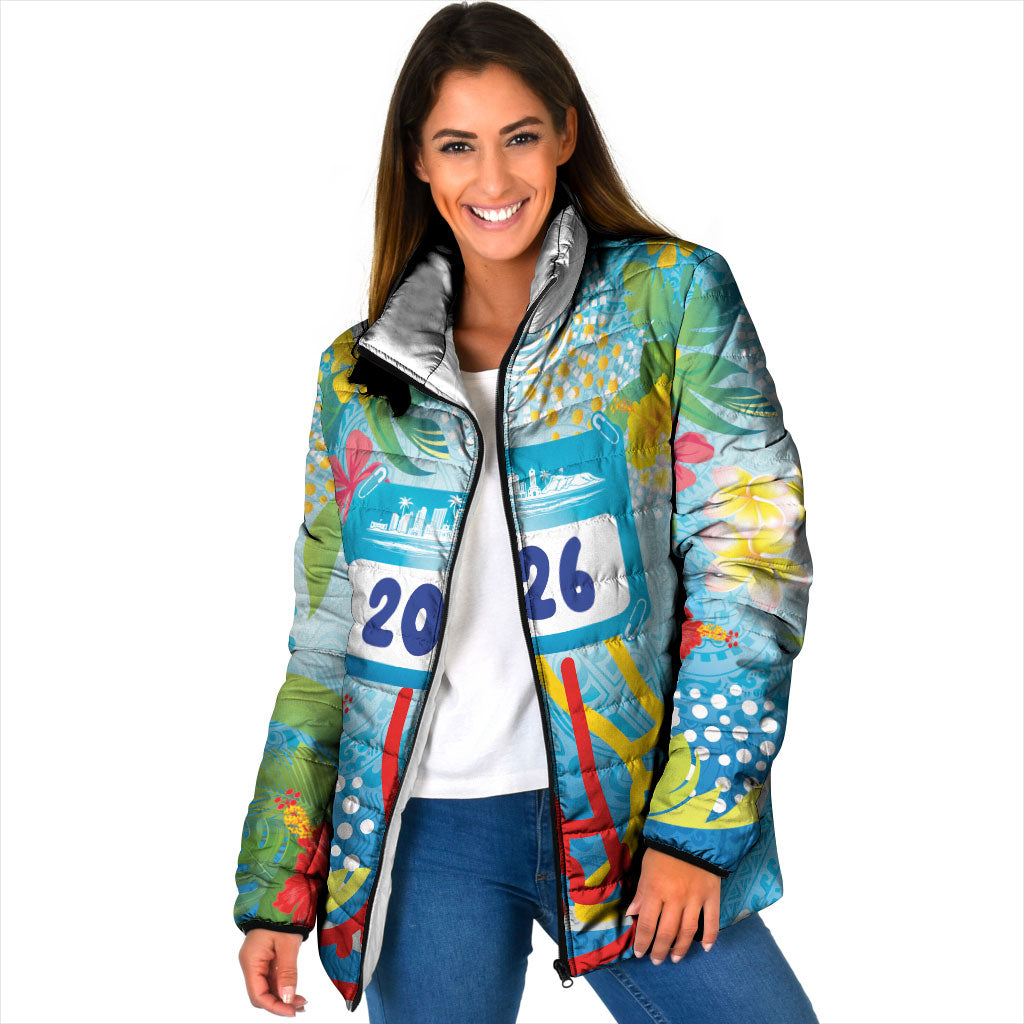 Personalized Hawaii Marathon Padded Jacket Polynesian Motif Tropical Style