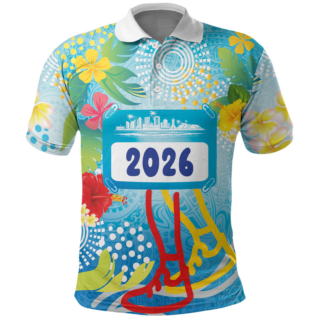 Personalized Hawaii Marathon Polo Shirt Polynesian Motif Tropical Style