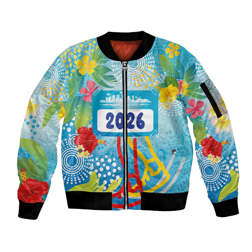 Personalized Hawaii Marathon Sleeve Zip Bomber Jacket Polynesian Motif Tropical Style