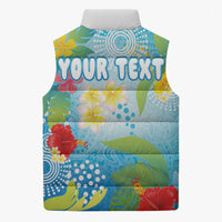 Personalized Hawaii Marathon Sleeveless Puffer Jacket Polynesian Motif Tropical Style