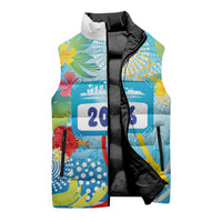 Personalized Hawaii Marathon Sleeveless Puffer Jacket Polynesian Motif Tropical Style