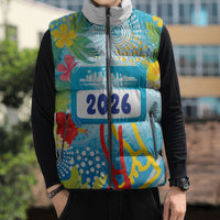 Personalized Hawaii Marathon Sleeveless Puffer Jacket Polynesian Motif Tropical Style