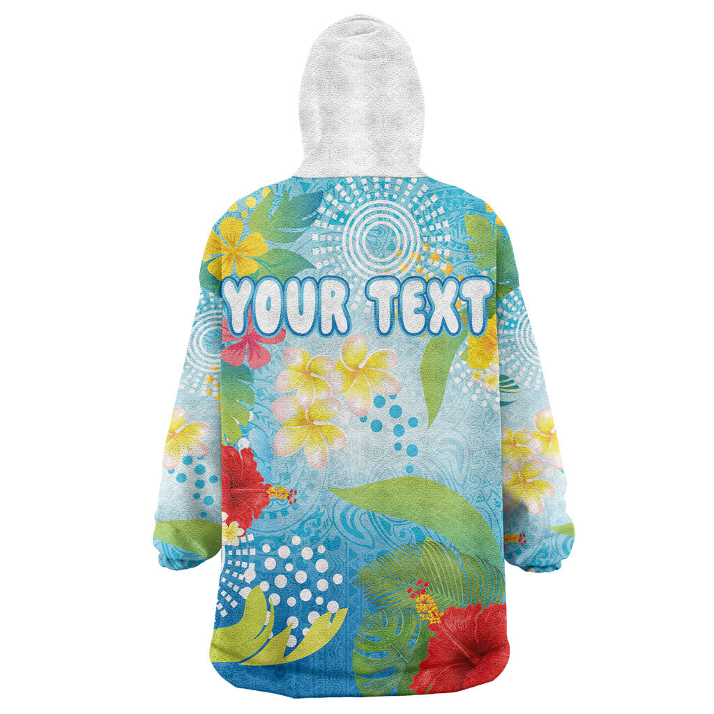Personalized Hawaii Marathon Wearable Blanket Hoodie Polynesian Motif Tropical Style