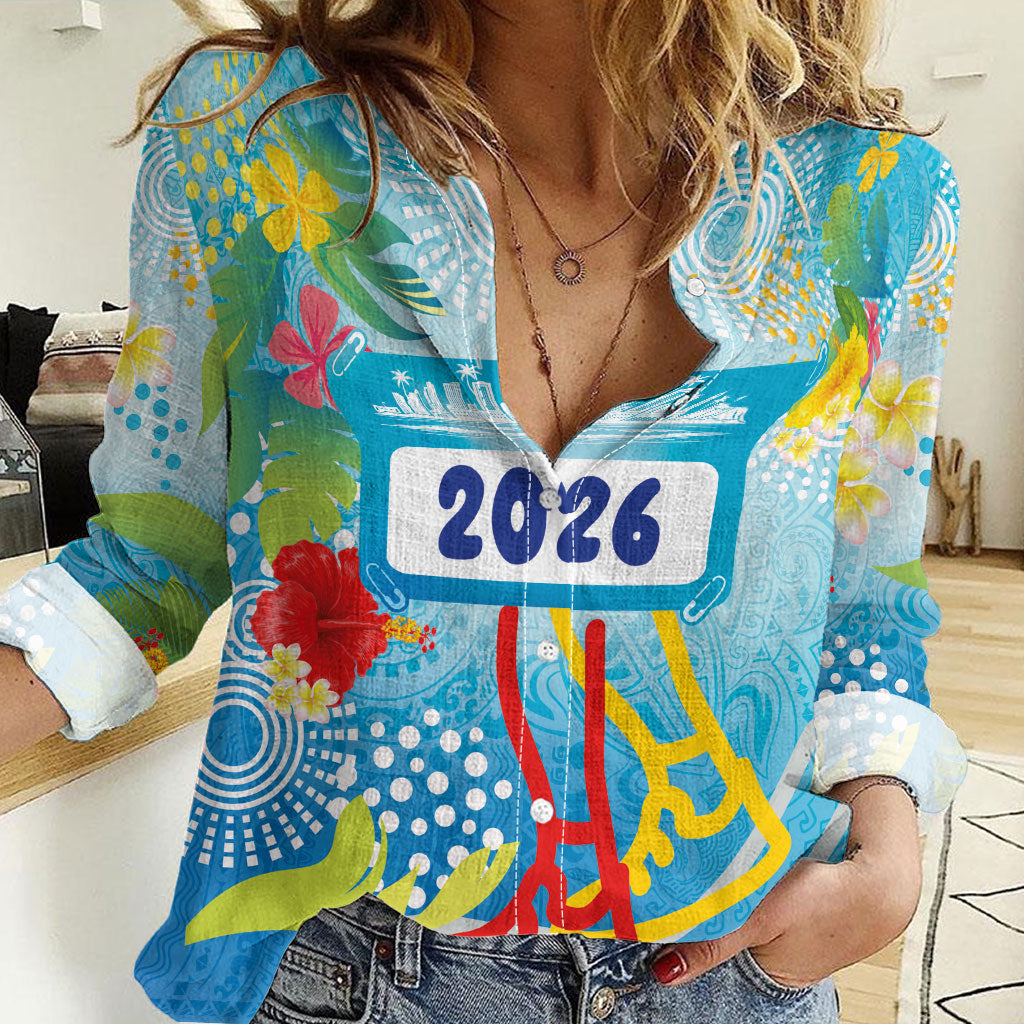 Personalized Hawaii Marathon Women Casual Shirt Polynesian Motif Tropical Style