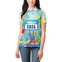 Personalized Hawaii Marathon Women Polo Shirt Polynesian Motif Tropical Style