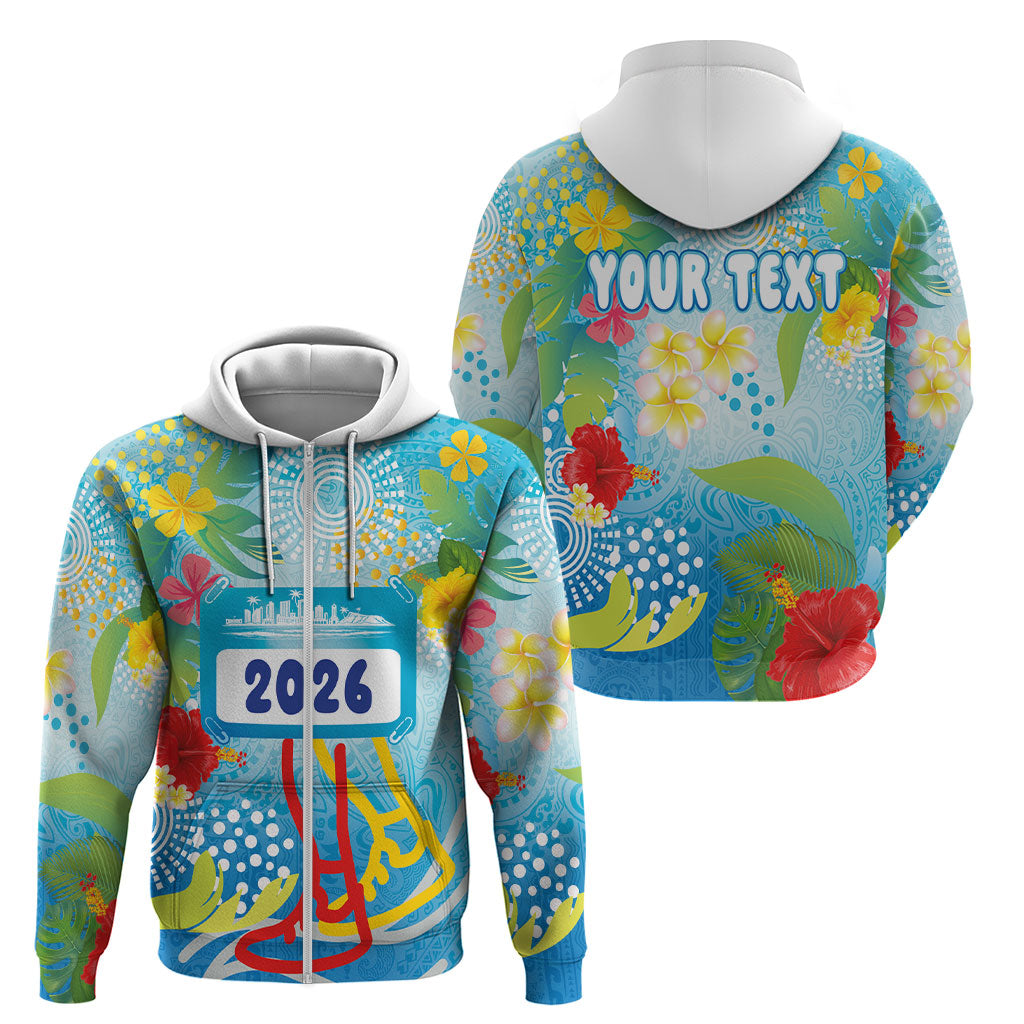 Personalized Hawaii Marathon Zip Hoodie Polynesian Motif Tropical Style