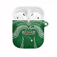 Hawaii Rainbow Warriors AirPods Case Polynesian Motif Green Color