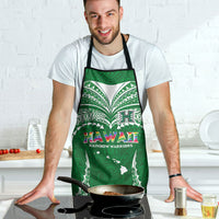 Hawaii Rainbow Warriors Apron Polynesian Motif Green Color
