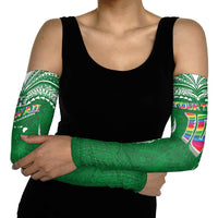 Custom Hawaii Rainbow Warriors Arm Sleeves Polynesian Motif Green Color