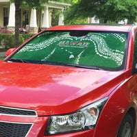 Hawaii Rainbow Warriors Auto Sun Shade Polynesian Motif Green Color