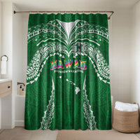 Hawaii Rainbow Warriors Bathroom Set Polynesian Motif Green Color