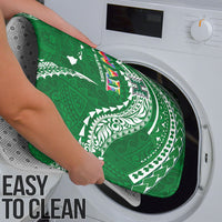 Hawaii Rainbow Warriors Bathroom Set Polynesian Motif Green Color
