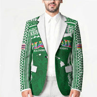 Custom Hawaii Rainbow Warriors Blazer Polynesian Motif Green Color