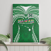 Hawaii Rainbow Warriors Canvas Wall Art Polynesian Motif Green Color