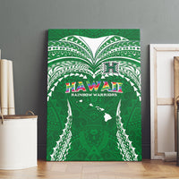 Hawaii Rainbow Warriors Canvas Wall Art Polynesian Motif Green Color