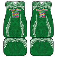 Custom Hawaii Rainbow Warriors Car Mats Polynesian Motif Green Color