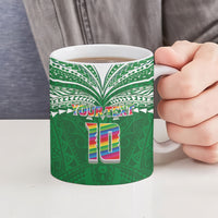 Custom Hawaii Rainbow Warriors Ceramic Mug Polynesian Motif Green Color