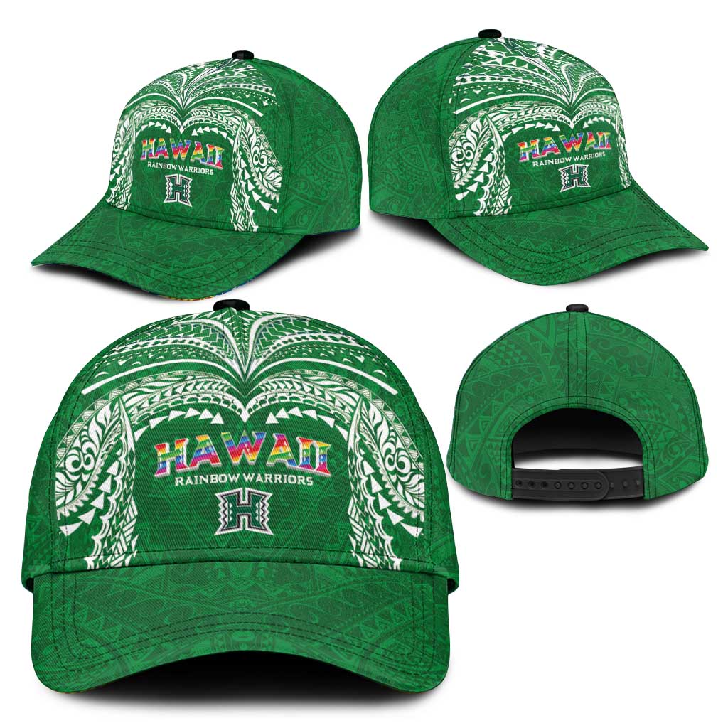 Hawaii Rainbow Warriors Classic Cap Polynesian Motif Green Color