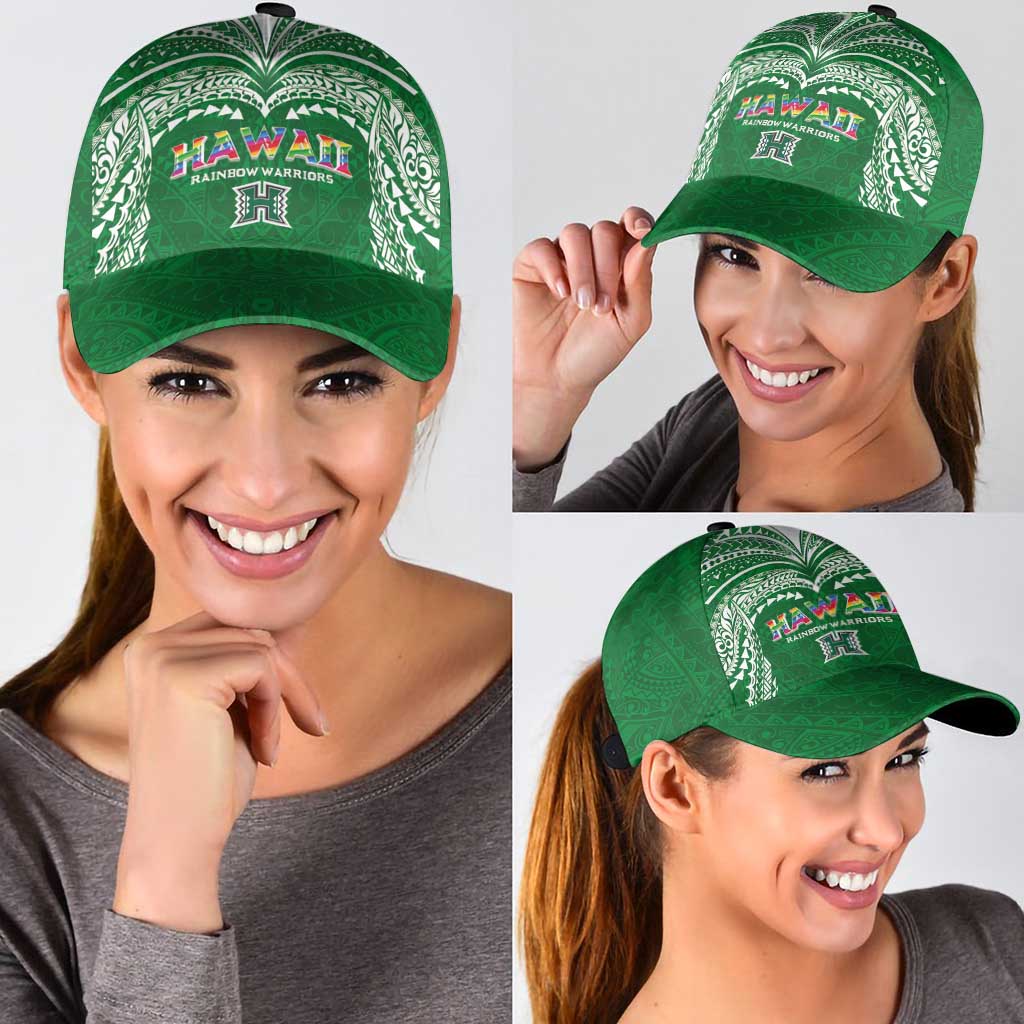Hawaii Rainbow Warriors Classic Cap Polynesian Motif Green Color