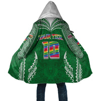 Custom Hawaii Rainbow Warriors Cloak Polynesian Motif Green Color