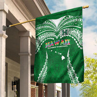 Hawaii Rainbow Warriors Garden Flag Polynesian Motif Green Color