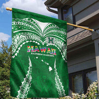 Hawaii Rainbow Warriors Garden Flag Polynesian Motif Green Color