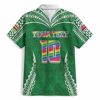 Custom Hawaii Rainbow Warriors Hawaiian Shirt Polynesian Motif Green Color
