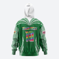Custom Hawaii Rainbow Warriors Hoodie Polynesian Motif Green Color