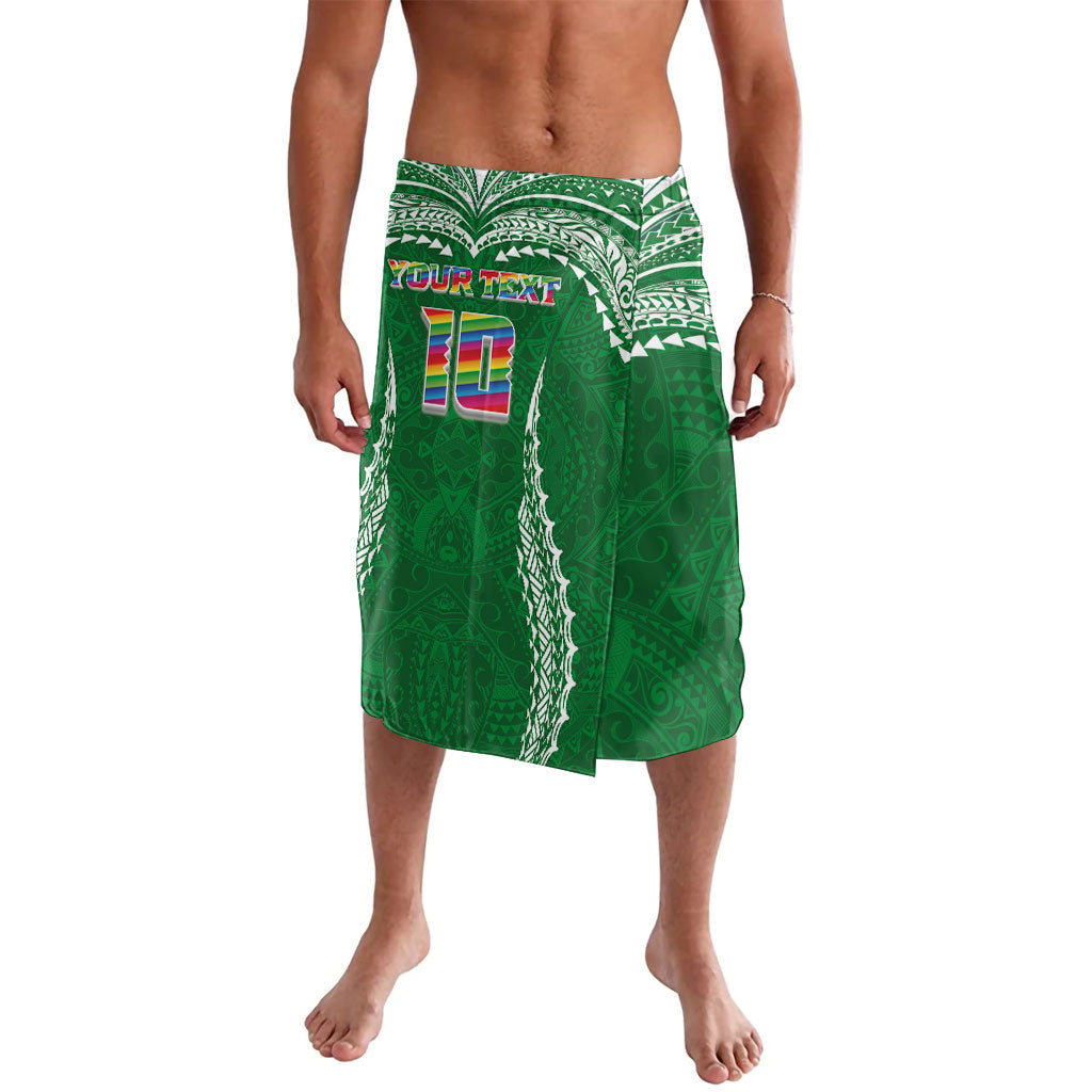 Custom Hawaii Rainbow Warriors Lavalava Polynesian Motif Green Color