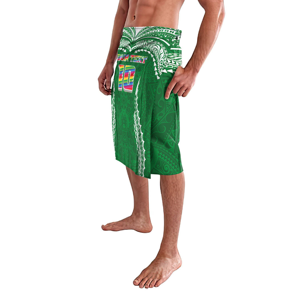 Custom Hawaii Rainbow Warriors Lavalava Polynesian Motif Green Color