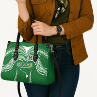 Hawaii Rainbow Warriors Leather Bag Polynesian Motif Green Color