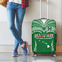 Hawaii Rainbow Warriors Luggage Cover Polynesian Motif Green Color