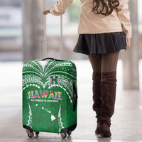 Hawaii Rainbow Warriors Luggage Cover Polynesian Motif Green Color