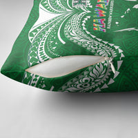 Hawaii Rainbow Warriors Pillow Cover Polynesian Motif Green Color