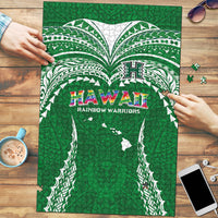 Hawaii Rainbow Warriors Puzzle Polynesian Motif Green Color