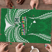Hawaii Rainbow Warriors Puzzle Polynesian Motif Green Color
