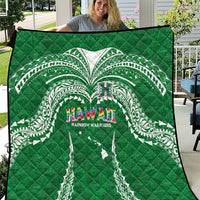 Hawaii Rainbow Warriors Quilt Polynesian Motif Green Color