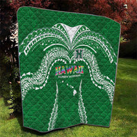 Hawaii Rainbow Warriors Quilt Polynesian Motif Green Color