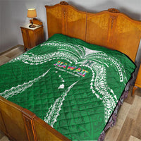 Hawaii Rainbow Warriors Quilt Polynesian Motif Green Color