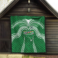 Hawaii Rainbow Warriors Quilt Polynesian Motif Green Color