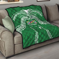 Hawaii Rainbow Warriors Quilt Polynesian Motif Green Color