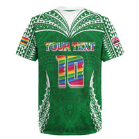 Custom Hawaii Rainbow Warriors Rugby Jersey Polynesian Motif Green Color