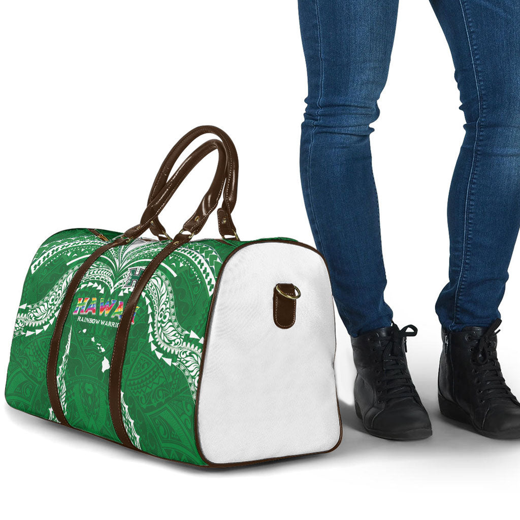 Hawaii Rainbow Warriors Travel Bag Polynesian Motif Green Color