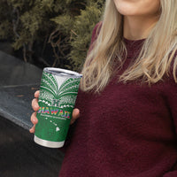 Custom Hawaii Rainbow Warriors Tumbler Cup Polynesian Motif Green Color