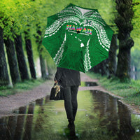 Hawaii Rainbow Warriors Umbrella Polynesian Motif Green Color