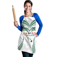 Hawaii Rainbow Warriors Apron Polynesian Motif White Color
