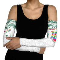 Custom Hawaii Rainbow Warriors Arm Sleeves Polynesian Motif White Color
