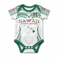 Custom Hawaii Rainbow Warriors Baby Onesie Polynesian Motif White Color